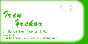 iren hrehor business card